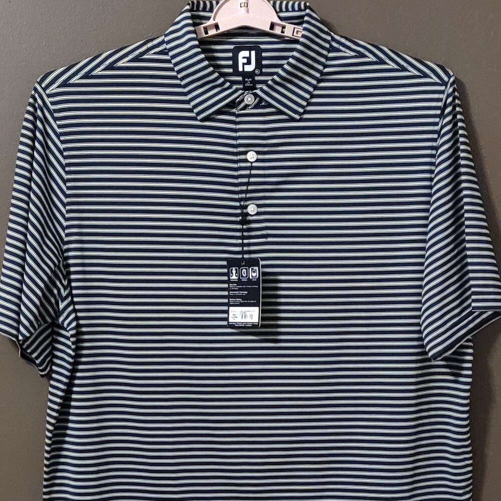FootJoy Stretch Lisle Pinstripe Golf Polo XL NEW WITH TAGS